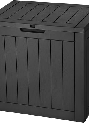 YITAHOME 30 Gallon Deck Box Outdoor Storage Box, Waterproof Resin Package Delivery and Storage Box with Lockable Lid for Patio Furniture Cushions, Pool Accessories, Garden Tools, Black