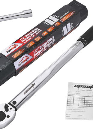 EPAuto 1/2-inch Drive Click Torque Wrench, 10-150 ft/lb, 13.6-203.5 N/m