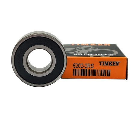 2PACK TIMKEN 6202-2RS Double Rubber Seal Bearings 15x35x11mm, Pre-Lubricated and Stable Performance and Cost Effective, Deep Groove Ball Bearings.