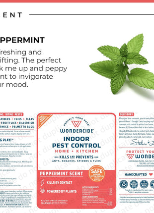 Wondercide - Indoor Pest Control Spray for Home and Kitchen - Ant, Roach, Spider, Fly, Flea, Bug Killer and Insect Repellent - with Natural Essential Oils - Pet and Family Safe— Peppermint 32 oz