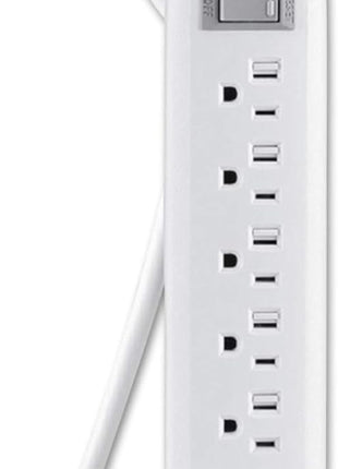 Belkin Power Strip, 6 Outlets, 12 Ft Cord, White