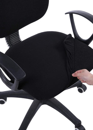 Smiry Office Computer Chair Seat Covers for Desk, Anti-dust Protector | Stretch Jacquard Removable Washable Desk Chair Seat Cushion Protectors, Black