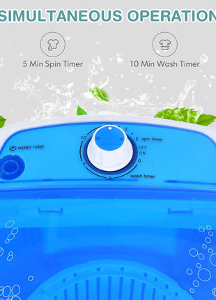Giantex Portable Washing Machine, Mini Washer and Spinner Combo, 5.5lbs Washing Capacity, Semi-automatic Compact Laundry Machine for Apartment Dorm RV