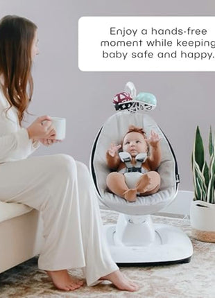 4moms MamaRoo Multi-Motion Baby Swing, Bluetooth Enabled with 5 Unique Motions, Grey