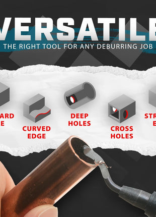 AFA Tooling - Deburring Tool Micro-Polished & Anodized Handle with 11 High-Speed Steel M2 Blades, Deburring Tool 3D Printing, Reamer Tool for Metal, PVC, Copper Pipe, Plastic, Resin & 3D Printed Edges