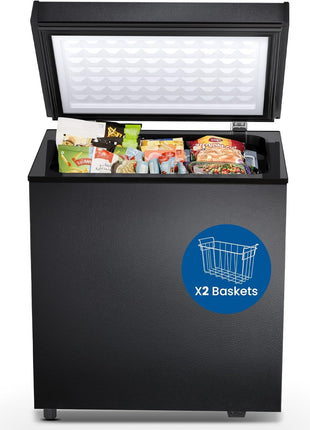 Electactic Chest Freezer 2.0 Cubic Feet Compact Freezer with 2 Removable Baskets, Free Standing Top open Door Deep Freezer, Adjustable Temperature for Home Dorm, Bar, Basement, Kitchen