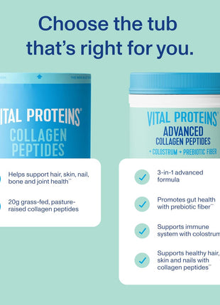 Vital Proteins Advanced Collagen + Colostrum + Prebiotic Fiber, 5oz | VERISOL® Collagen Peptides, Supports Gut & Immune Health, Hair Skin & Nails, Colostrum & Prebiotic Fiber, 16 Servings