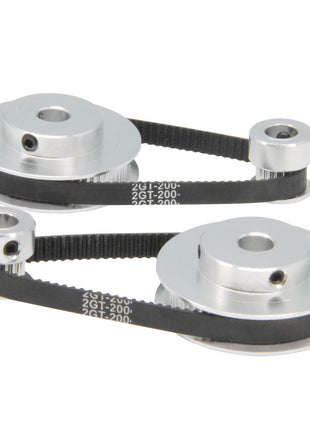 Zeberoxyz 2PCS Set GT2 Synchronous Wheel 20&60 Teeth 8mm Bore Aluminum Timing Pulleys with 2PCS Length 200mm Width 6mm Belt (20-60T-8B-6)