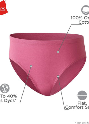 Hanes Girls' And Toddler Organic Underwear, Brief & Hipster, 8-pack, Pure Comfort Organic 100% Cotton Panties