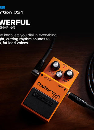 BOSS DS-1 Distortion | Compact Distortion Pedal | The Benchmark in Guitar Distortion | Hard-edged Attack & Smooth Sustain | Wide Tone Range
