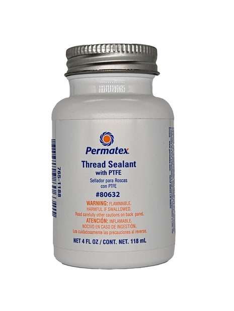 Permatex 80632 Thread Sealant with PTFE, 4 oz., Cream