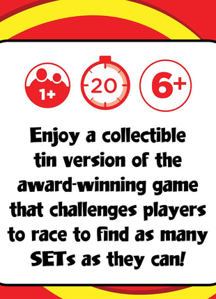 SET Enterprises SET - The Family Card Game of Visual Perception - Race to Find The Matches, For Ages 8+,81 Cards, Rules included | Award Winning, Family Game Night, Travel Games, Playing Cards Screen-Free