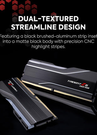 G.SKILL Trident Z5 Neo RGB Series DDR5 RAM (AMD EXPO) 32GB (2x16GB) 8000MT/s CL38-48-48-128 1.45V Desktop Computer Memory U-DIMM - Matte Black (F5-8000J3848H16GX2-TZ5NR)