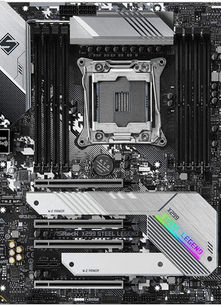 ASRock X299 Steel Legend LGA2066 ATX Motherboard | Intel Core X-Series | DDR4 4200+ (OC) | Dual M.2 | USB 3.2 Gen2x2 | Dual Intel LAN | 11 Phase Power | RGB Lighting