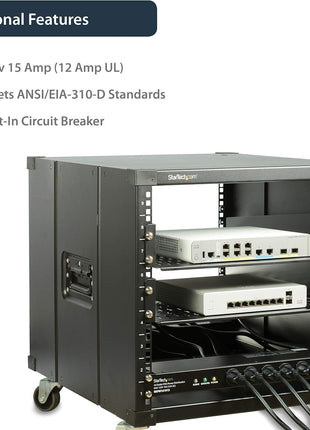 StarTech.com 16 Outlet Horizontal 1U Rack Mount PDU Power Strip for Network Server Racks - Surge Protection - 120V/15A - 6ft Power Cord (RKPW161915)