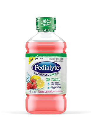 Pedialyte AdvancedCare Electrolyte Drink, Strawberry Lemonade | Hydration Drinks for Adults and Kids to Rapidly Restore Electrolytes, Nutrients for Immune Support, and Prebiotics