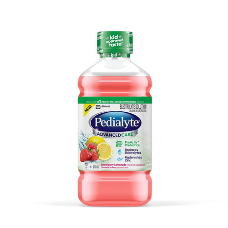 Pedialyte AdvancedCare Electrolyte Drink, Strawberry Lemonade | Hydration Drinks for Adults and Kids to Rapidly Restore Electrolytes, Nutrients for Immune Support, and Prebiotics