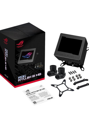 ASUS ROG RYUJIN III WB CPU Water Block-Intel LGA 1700, 1200, 115X, AMD Socket AM4, AM5 Asetek Copper Cold Plate Black, 178 Micro-Cooling, 3.5" Full Color LCD Display, Embedded VRM Fan, 3 Year Warranty