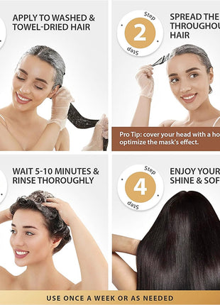 Karseell Collagen Hair Treatment Deep Repair Conditioning Argan Oil Collagen Hair Mask Essence for Dry Damaged Hair All Hair Types 16.90 oz 500ml