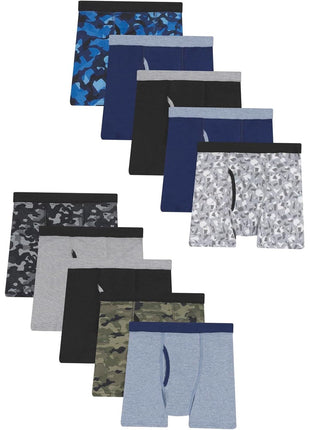 Hanes Boys' Underwear Boxer Briefs Or Briefs Pack, 8 Or 12 Pack, Cotton Stretch Underwear for Boys & Toddler Boys