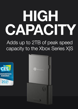 Seagate Storage Expansion Card 2TB Solid State Drive - NVMe SSD for Xbox Series X|S, Quick Resume, Plug & Play, Licensed (STJR2000400) Black