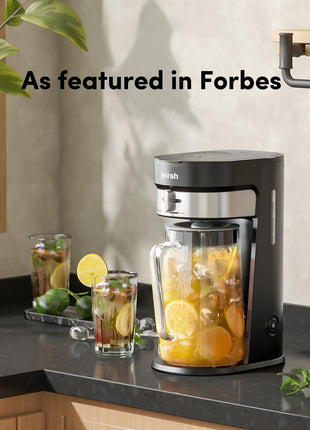 wirsh Iced Tea Maker with 3QT Pitcher, Iced Coffee Maker with Strength Control and Reusable Filter, Perfect For Iced Coffee, Latte, Tea, Lemonade, Flavored Water, Black