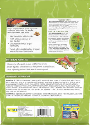 TetraPond Pond Sticks, Pond Fish Food, for Goldfish and Koi, 1.72 Pounds