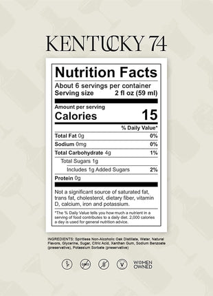 SPIRITLESS Kentucky 74 Non-Alcoholic Bourbon Whiskey, 700ml Bottle | Beautifully Distilled, Non-Alcoholic Spirit for Bourbon Cocktails