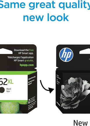 HP 62XL Black High-yield Ink Cartridges for HP Printers | Works with Printer Series: ENVY 5540, 5640, 5660, 7640, OfficeJet 5740, 8040, OfficeJet Mobile 200, 250 | Instant Ink | C2P05AN