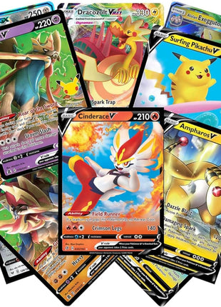 Pokemon Cards 50 Card Assorted Lot with Guaranteed V Pokemon