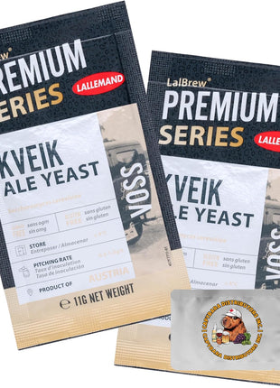 LalBrew VOSS Kveik Brewing Yeast (2 Pack) - Kveik Ale Yeast - Make Beer At Home - 11 g Sachets - Saccharomyces cerevisiae - Sold by CAPYBARA Distributors Inc.