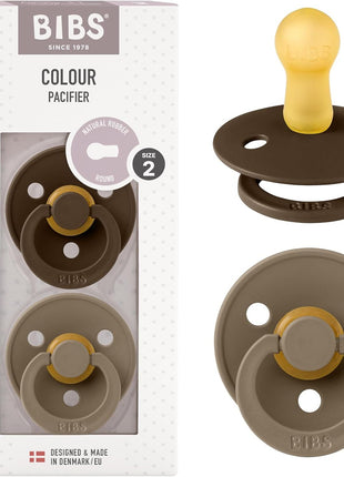 BIBS Pacifiers Colour Collection | Natural Rubber Baby Pacifier | Set of 2 BPA-Free Soothers | Made in Denmark | 0+ Months (Pack of 2) | Dusty Blue/Steel Blue