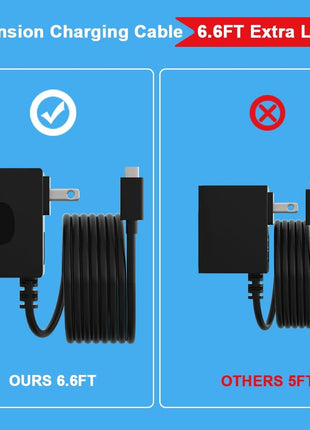 6.6FT Fast Charger for Nintendo Switch, USB C Type C Power Adapter Compatible with Nintendo Switch/Lite OLED/Dock, 15V/2.6A Supports TV Mode and Dock Station, for PS5 Pro Controller