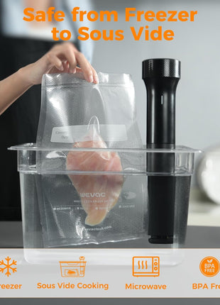 Wevac Vacuum Sealer Bags for Food 11x50 2 Rolls, Fit Food Saver Machines | Sous vide, Freezer Safe, BPA-free, Commercial Grade, Heavy Duty Vacuum Sael Bags for All Sealer Machines, Meal Prep Meat Fish