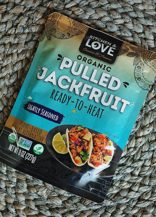 Kitchen and Love, Jackfruit Lightly Seasoned, Organic, Fully Cooked, Versatile Plant Based Meat Alternative, Gluten Free, 90 seconds, High in Fiber, Non GMO Verified, Kosher, Vegan, 8 Oz (Pack of 3)