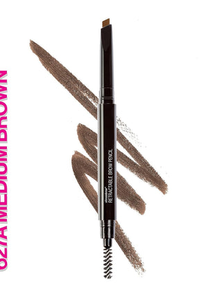 wet n wild Ultimate Eyebrow Retractable Definer Pencil, Medium Brown, Dual-Sided Brow Brush, Fine Tip, Shapes, Defines, Fills Brow Makeup