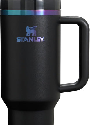 STANLEY Quencher H2.0 Flow State Tumbler, 40 oz, Black Chroma | Handle and Straw | 3-Position Lid | Cup Holder Compatible for Travel | Insulated Stainless Steel Cup | BPA-Free