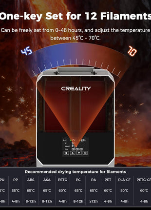 2026 New Official CREALITY Space Pi Filament Dryer Plus, 2 Spools Double 360° 160W PTC Fast Heating 3D Printer Filament Dryer Box, 4''LCD Touch Screen, One-Key Set Filament Drying for PLA PETG ABS TPU