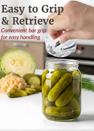 Elementi Fermentation Weight Set of 2 - Easy to Use Glass Fermenting Weights, Perfect Fit for Wide Mouth Mason Jars, Highly Durable Soda-Lime Glass Fermentation Kit for Sauerkraut, Kimchi & More