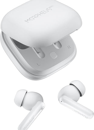 Morpheus 360 Nemesis ANC Wireless Noise Cancelling Headphones TW2750W, in Ear Blueooth Earphones, Pure White