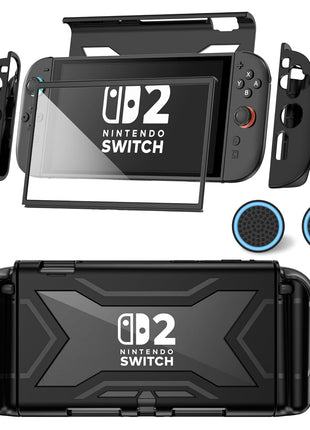 for Nintendo Switch 2 Case 2025 [Built-in Screen & Lag-Free Touch] [Magnetic Joy Con Controllers Friendly],360°Shockproof Design Cover Accessories for Nintendo Switch 2 & 2 X Thumb Grip [no_operating_system]
