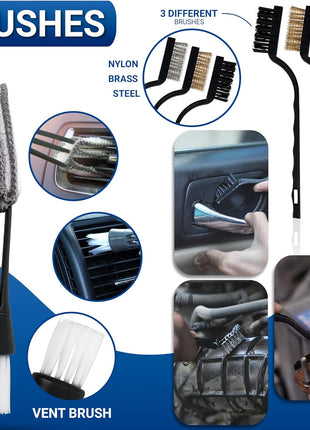 31pcs Car Detailing Kit Interior and Exterior Cleaner, Car Cleaning Kit with Professional Car Detailing Brush Set, Car Wash Kit and Auto Detailing Kit. Reusable, Perfect for Cars and Bikes