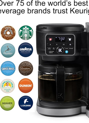 Keurig K-Duo Hot & Iced Single Serve & Carafe Coffee Maker, MultiStream Technology, 72oz Reservoir (Gen 2) | Multistream Tech, Brews K-Cup Pods and Grounds, Brew-over-Ice, Strong and Extra Hot, 6-12 Oz Cups, 6-12 Cup Carafe