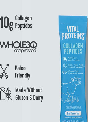 Vital Proteins Collagen Peptides Powder Unflavored 9.33 OZ+ 20 Count Stick Pack