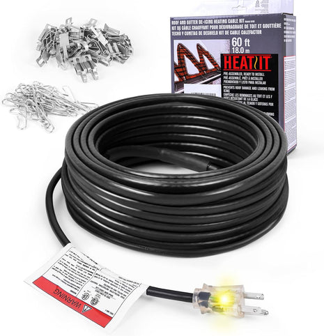 HEATIT HIRD 20 feet 5 Watts Per Foot Roof & Gutter Snow De-Icing Cable