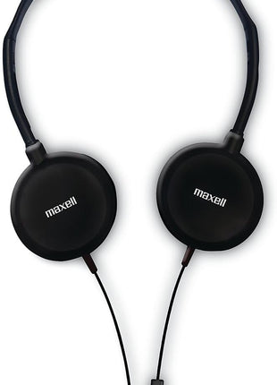Maxell HP200 Headphone with Microphone, 6 ft Cord, Black
