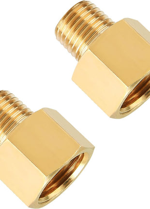 SUNGATOR 3/8 Inch Female to 1/4 Male Reducer, NPT Brass Pipe Fittings Adapters, 1/4" Male to 3/8" Female NPT Reducer Adapters, Brass Pipe Extension Connectors, Pack of 2