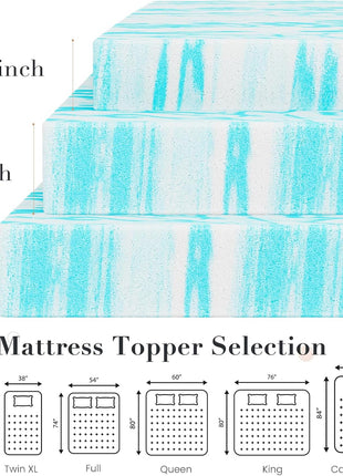 Memory Foam Mattress Topper Queen, 2 Inch Thick Gel Infused Bed Toppers for Queen Size Bed, Soft Mattress Pads for Sleeper Sofa, RV, Camper, CertiPUR US Certified, Blue
