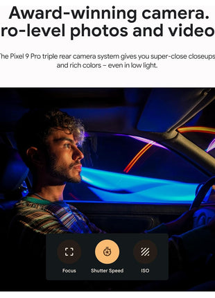 Google Pixel 9 Pro - Unlocked Android Smartphone with Gemini, Triple Rear Camera System, 24-Hour Battery, and 6.3" Super Actua Display - Obsidian - 128 GB