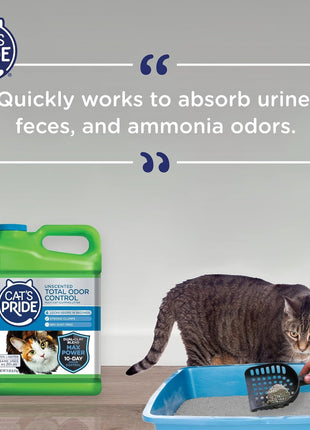 Cat's Pride Max Power: Total Odor Control - Up to 10 Days of Powerful Odor Control - Strong Clumping - Hypoallergenic - 99% Dust Free - Multi-Cat Litter, Unscented, 15 Pounds